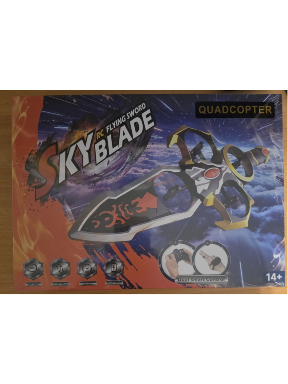 Boys Unbranded RC Flying Sword Quadcopter Toy One Size Black Gold